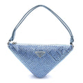 Satin Crystal Triangle Pouch Celeste