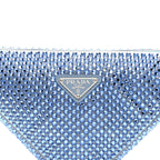 Satin Crystal Triangle Pouch Celeste