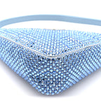 Satin Crystal Triangle Pouch Celeste