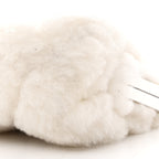 Shearling Sheepskin Lambskin Quilted Clutch With Chain White