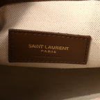 Shearling Suede Monogram Joe Nano Bucket Bag Dark Cigar Natural Beige