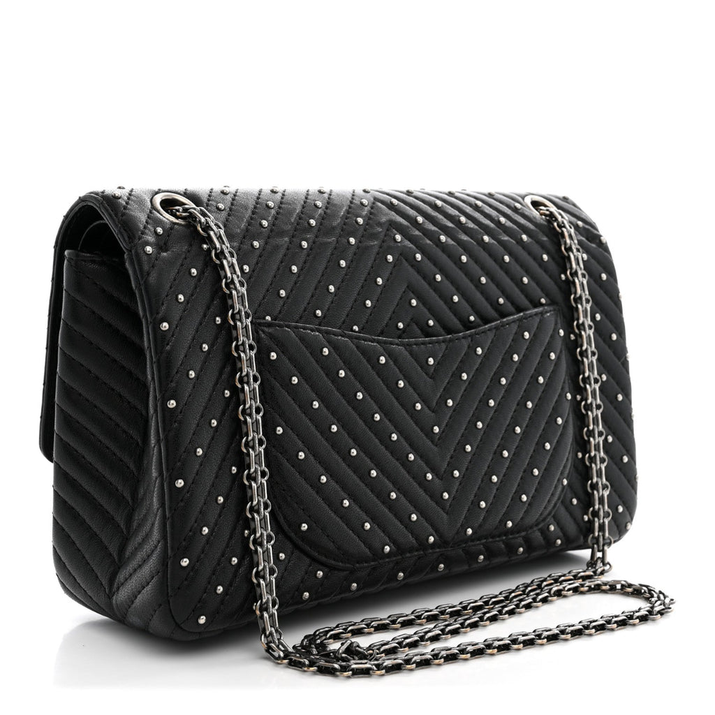 Sheepskin Chevron Quilted Studded 2.55 Reissue 226 Flap Black