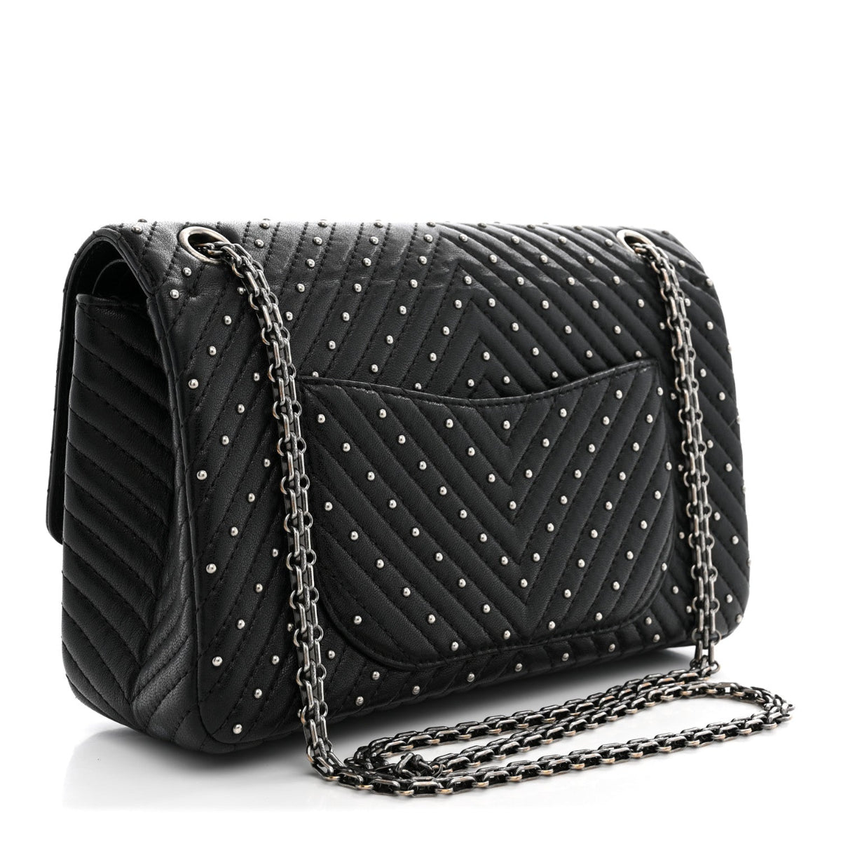 Sheepskin Chevron Quilted Studded 2.55 Reissue 226 Flap Black