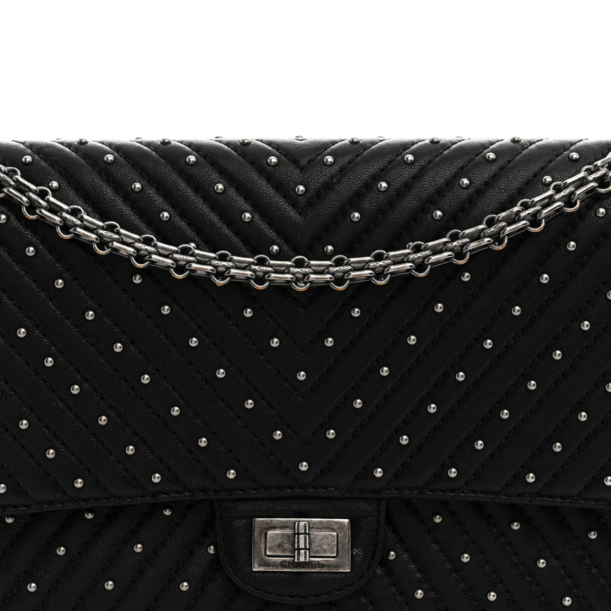 Sheepskin Chevron Quilted Studded 2.55 Reissue 226 Flap Black