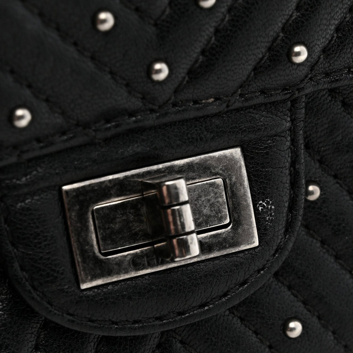 Sheepskin Chevron Quilted Studded 2.55 Reissue 226 Flap Black