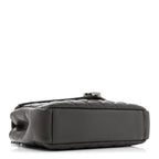 Sheepskin Tri-Quilt Monogram Medium College Bag Coal