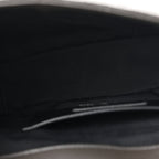 Sheepskin Tri-Quilt Monogram Medium College Bag Coal