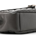 Sheepskin Tri-Quilt Monogram Medium College Bag Coal