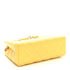 Shiny Aged Calfskin Quilted Nano Kelly Shopper Light Yellow