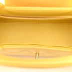 Shiny Aged Calfskin Quilted Nano Kelly Shopper Light Yellow