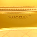 Shiny Aged Calfskin Quilted Nano Kelly Shopper Light Yellow