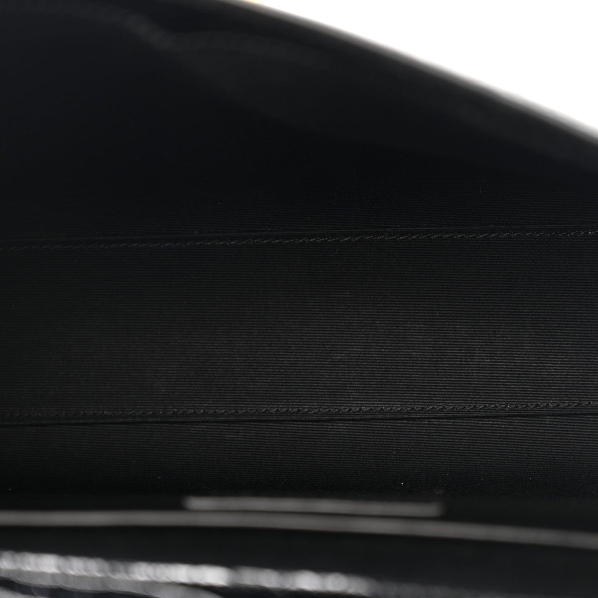 Shiny Calfskin Crocodile Embossed Manhattan Baguette Black