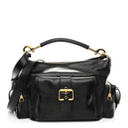 Shiny Calfskin Medium Double Carry Camera Bag Black