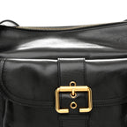 Shiny Calfskin Medium Double Carry Camera Bag Black