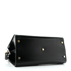 Shiny Calfskin Medium Uptown Tote Black