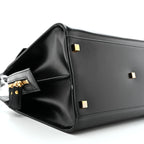 Shiny Calfskin Medium Uptown Tote Black