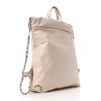 Shiny Calfskin Quilted Chanel 22 Backpack Beige