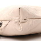 Shiny Calfskin Quilted Chanel 22 Backpack Beige