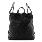 Shiny Calfskin Quilted Chanel 22 Backpack So Black