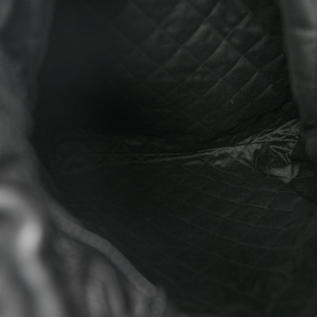 Shiny Calfskin Quilted Chanel 22 Backpack So Black