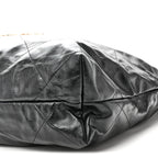 Shiny Calfskin Quilted Large Chanel 22 East West Black