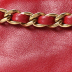 Shiny Calfskin Quilted Mini Chanel 22 Red