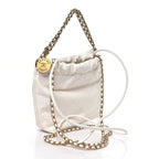 Shiny Calfskin Quilted Mini Chanel 22 White