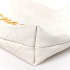 Shiny Calfskin Quilted Mini Chanel 22 White