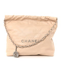 Shiny Calfskin Quilted Small Chanel 22 Ecru