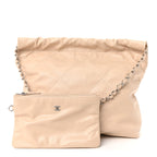 Shiny Calfskin Quilted Small Chanel 22 Ecru