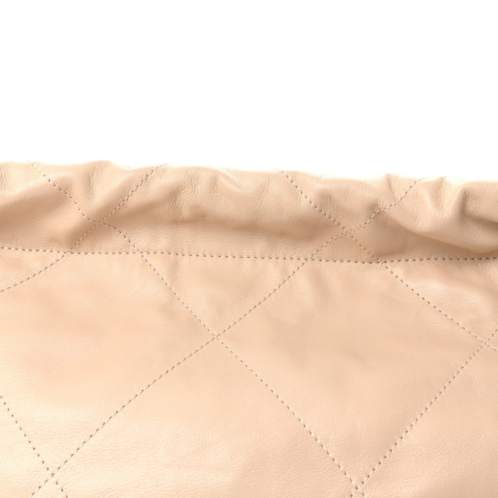 Shiny Calfskin Quilted Small Chanel 22 Ecru