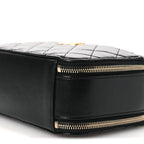 Shiny Calfskin Quilted Small Pick Me Up Vanity Case Black