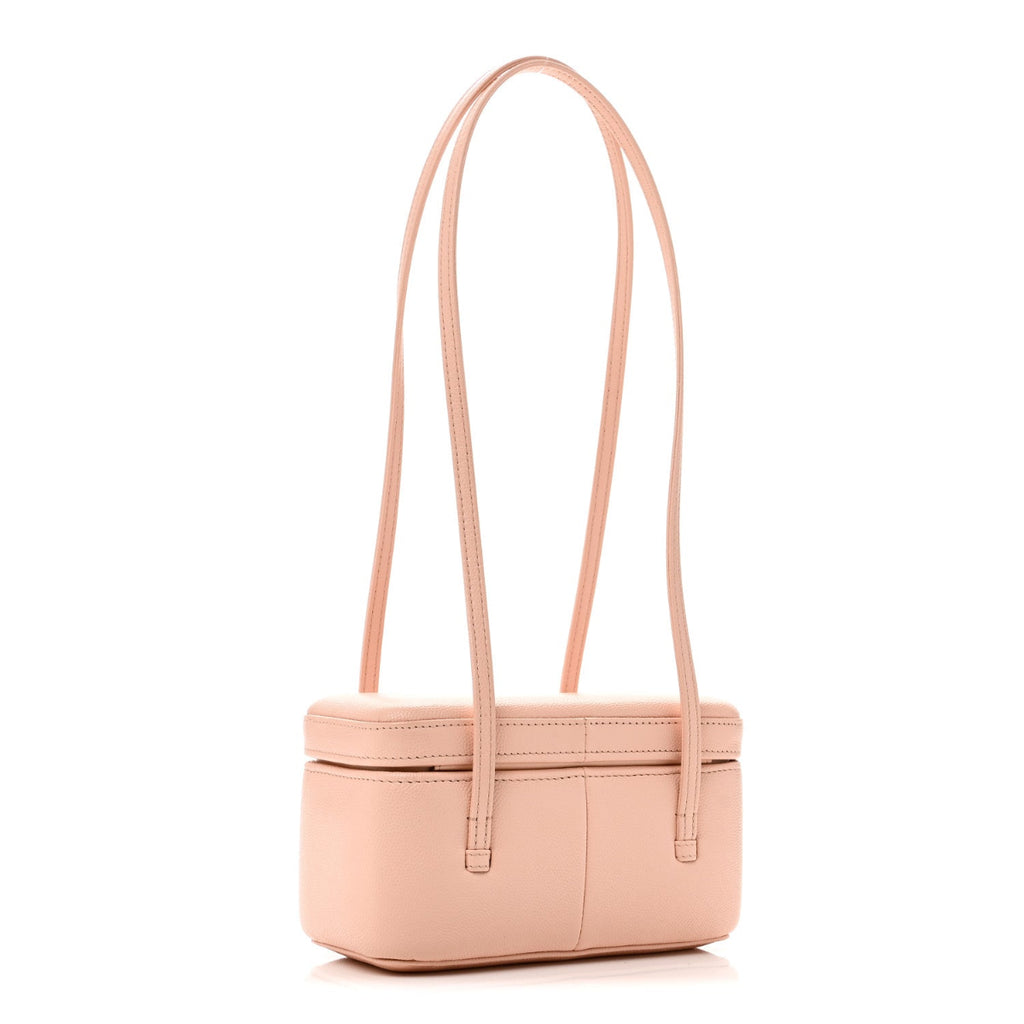 Shiny Caviar Preppy Coco Long Vanity With Strap Light Pink