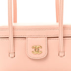 Shiny Caviar Preppy Coco Long Vanity With Strap Light Pink