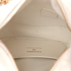 Shiny Caviar Quilted Bow Pouch Hobo White