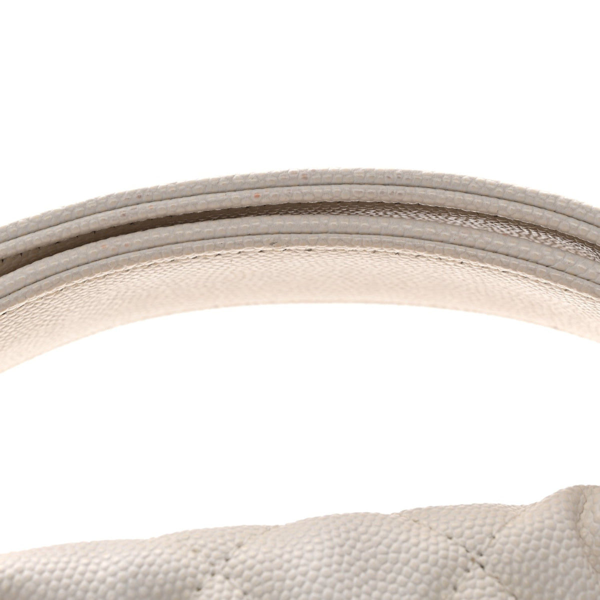 Shiny Caviar Quilted Bow Pouch Hobo White