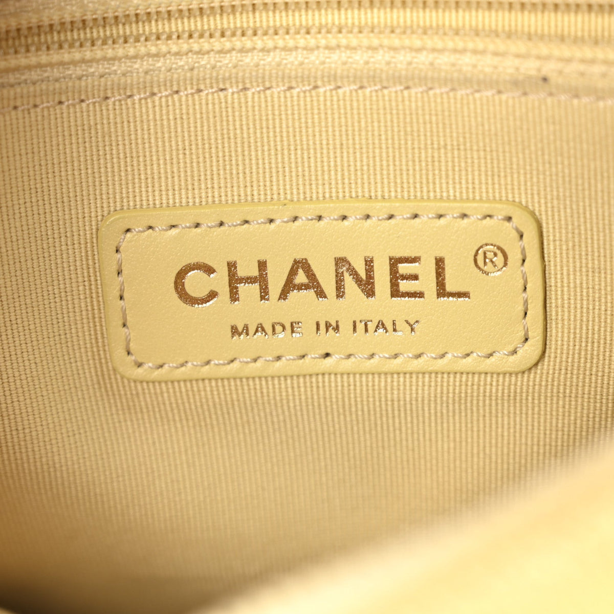 Shiny Caviar Quilted Chain Melody Backpack Yellow