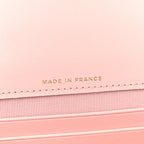 Shiny Caviar Quilted Flap Charm Wallet On Chain WOC Light Pink