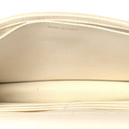 Shiny Caviar Quilted Flap Charm Wallet On Chain WOC White