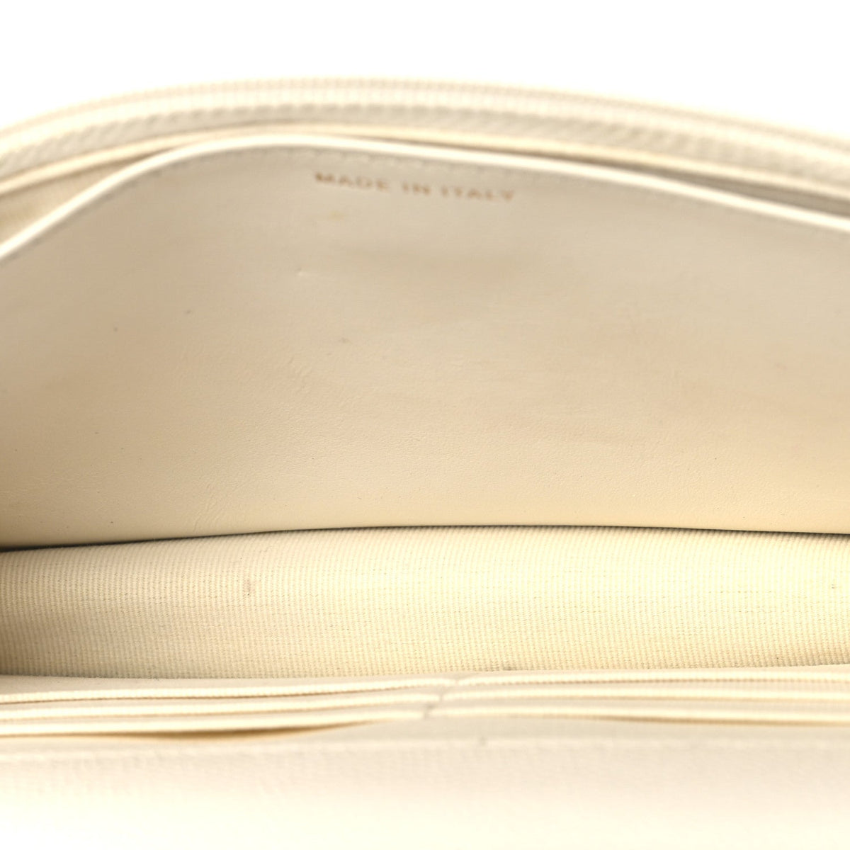 Shiny Caviar Quilted Flap Charm Wallet On Chain WOC White