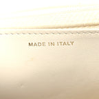 Shiny Caviar Quilted Flap Charm Wallet On Chain WOC White