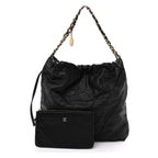 Shiny Caviar Quilted Monochrome Small Chanel 22 Black