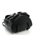 Shiny Caviar Quilted Small Duma Pockets Drawstring Backpack Black