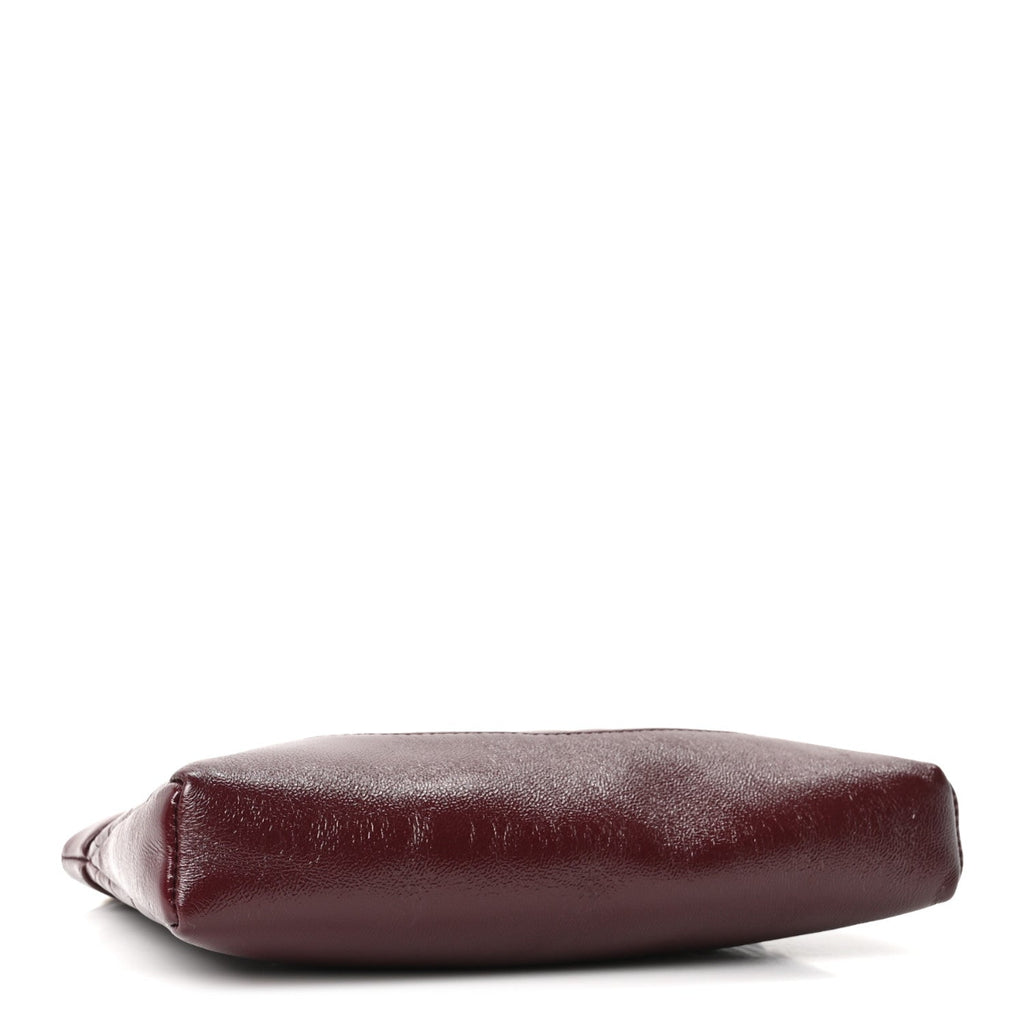 Shiny Crumpled Calfskin Quilted Nano 31 Shopping Bag Burgundy