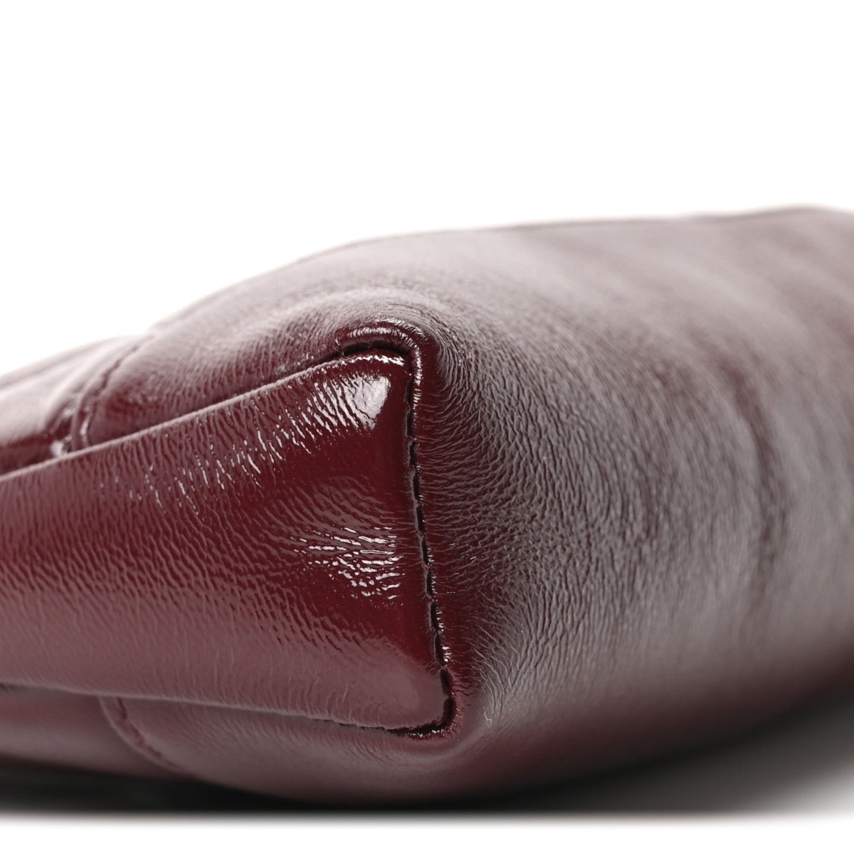 Shiny Crumpled Calfskin Quilted Nano 31 Shopping Bag Burgundy