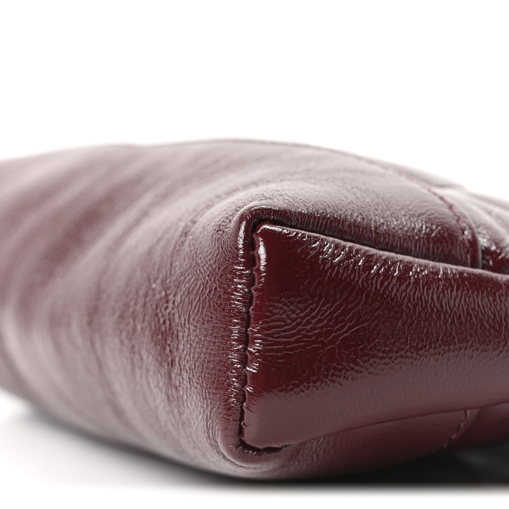 Shiny Crumpled Calfskin Quilted Nano 31 Shopping Bag Burgundy
