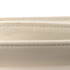 Shiny Lambskin Flap Clutch With Chain White