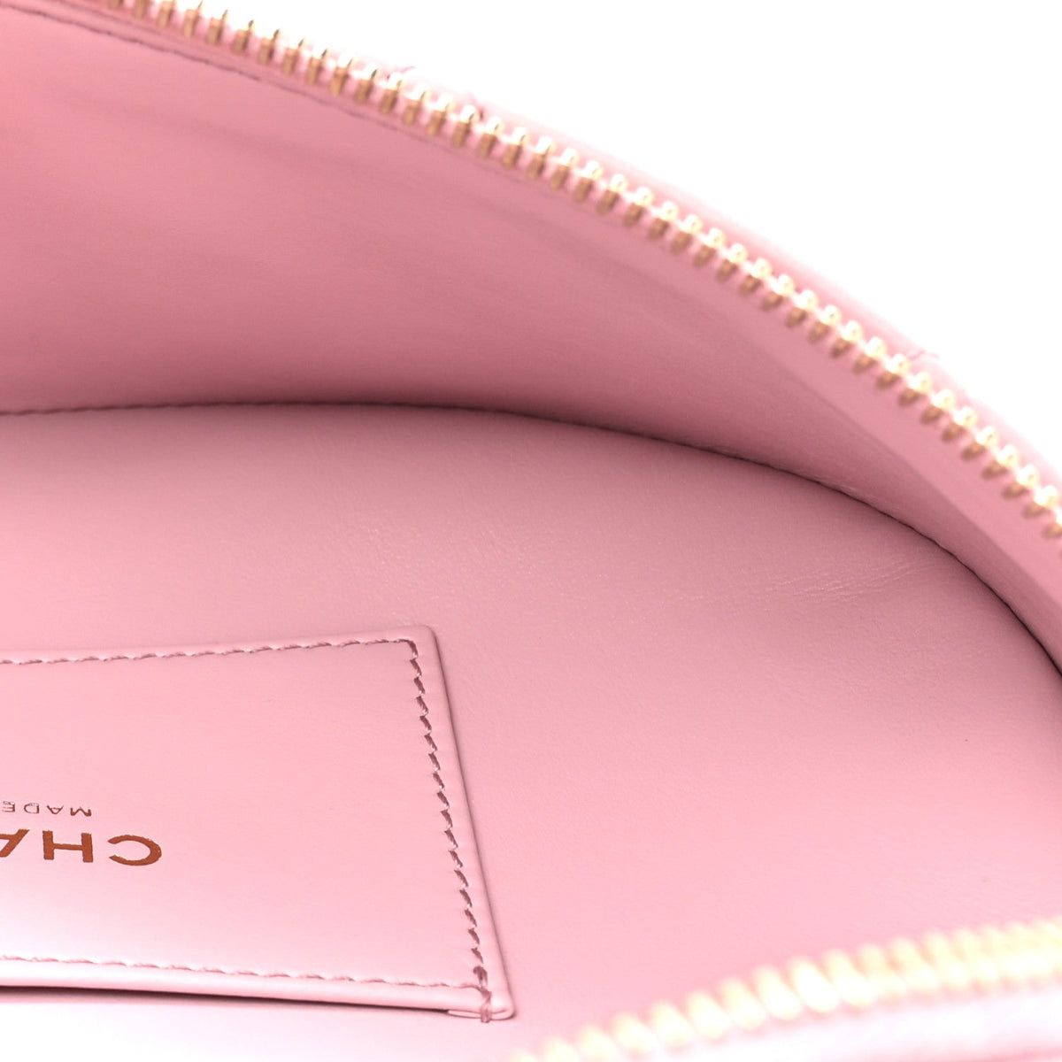 Shiny Lambskin Quilted Pearl Logo Waist Bag Light Pink