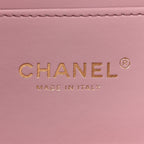 Shiny Lambskin Quilted Pearl Logo Waist Bag Light Pink