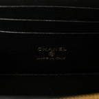 Shiny Lambskin Quilted Small Plexiglass Top Handle Vanity Case With Chain Black Tortoise